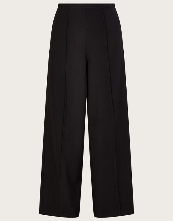 Monsoon Lauren Wide Leg Trousers Black - Image 4