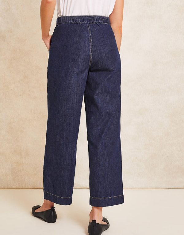 Monsoon Harper Regular Crop Wide Leg Jeans Blue - Image 3