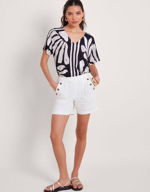 Monsoon Harper Denim Shorts White - Image 2