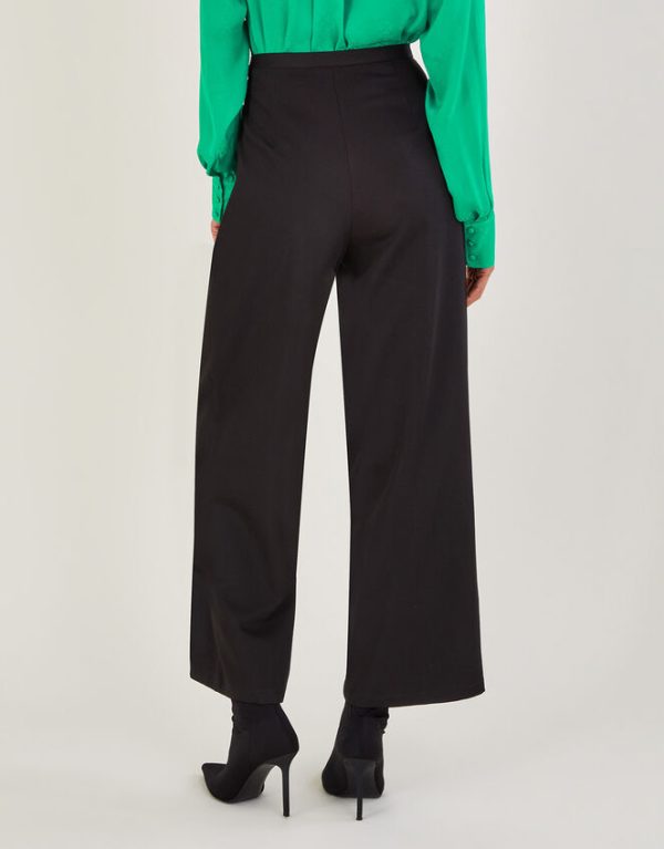 Monsoon Lauren Wide Leg Trousers Black - Image 3